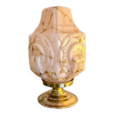 Lampe Art Déco Building en opaline marbrée