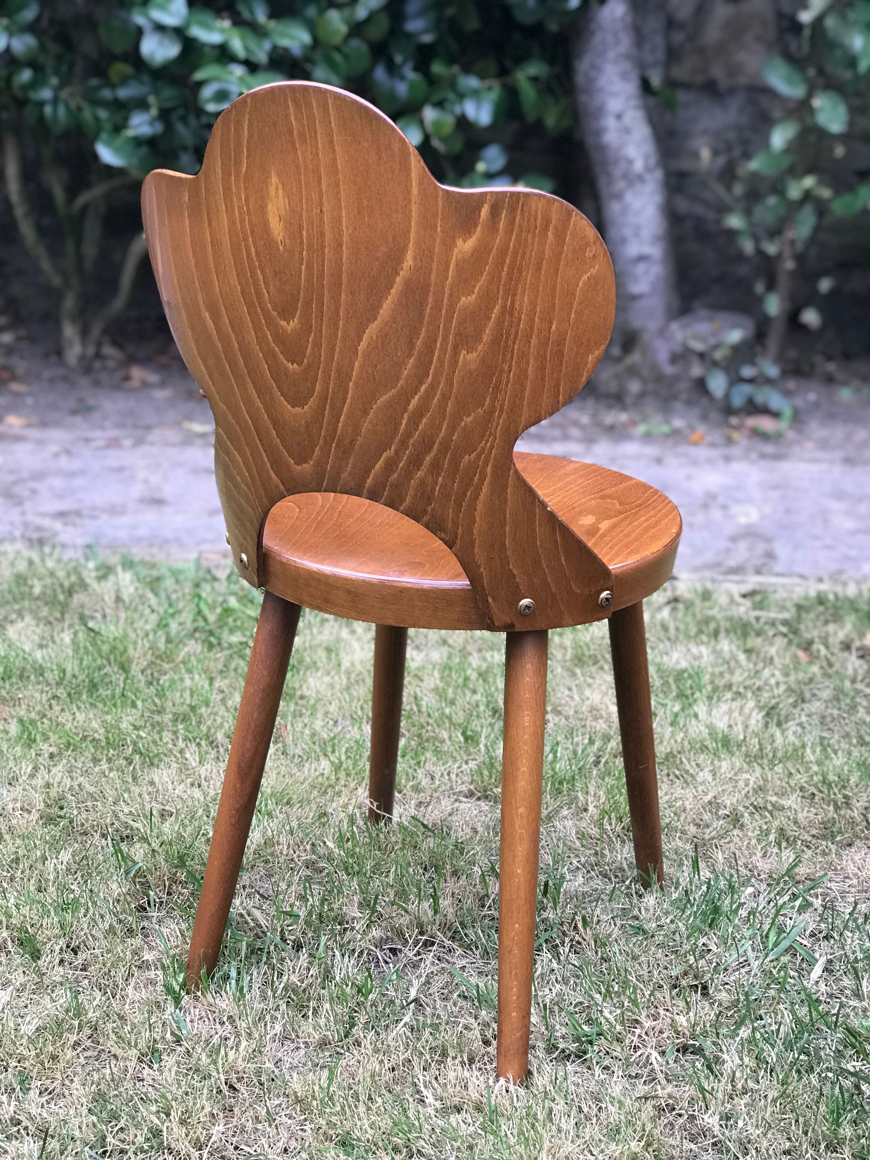 Set of 6 chairs Baumann signed model rare clover