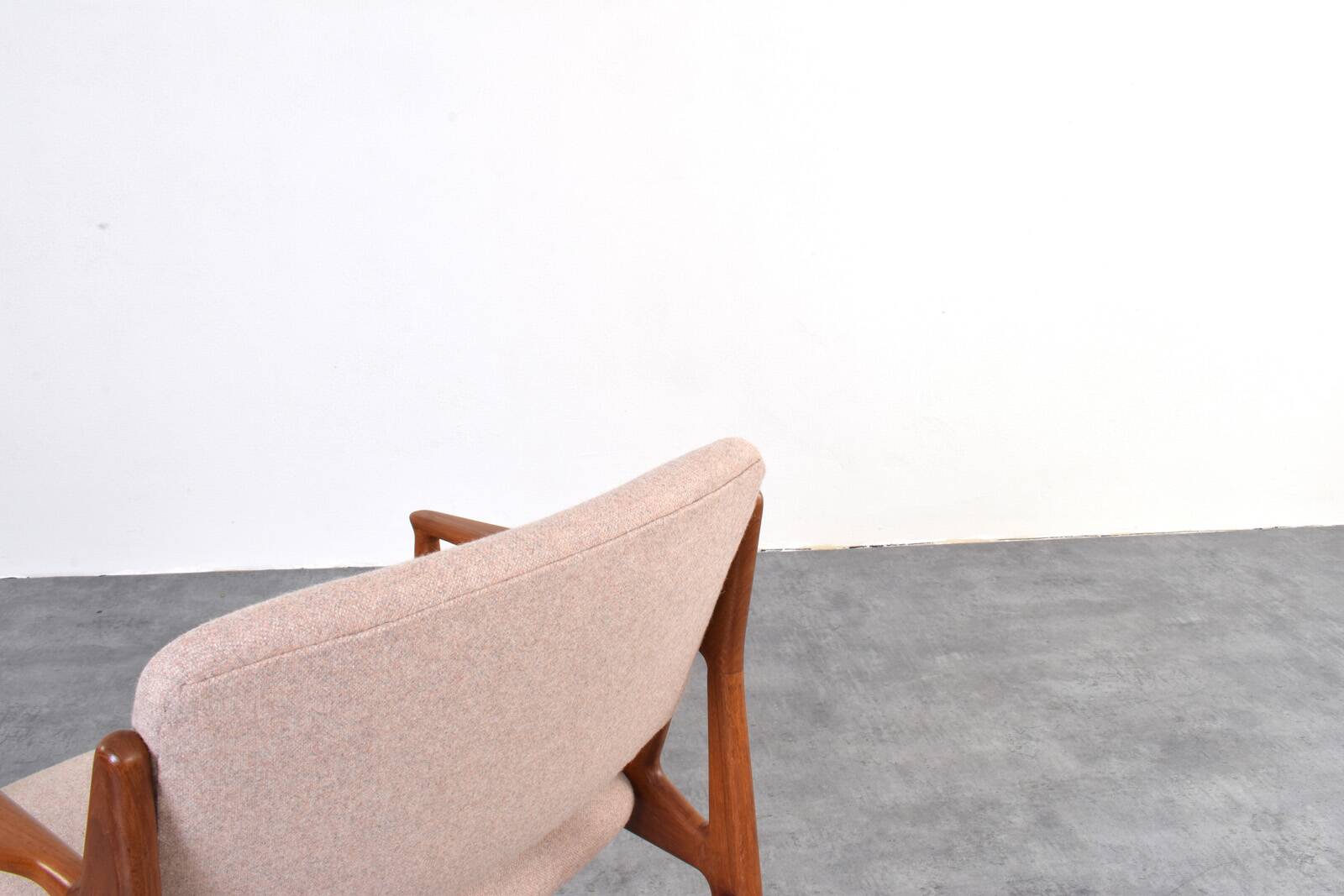 Fauteuil Ella en teck et laine du milieu du siècle par Arne Vodder pour Vamo Sønderborg