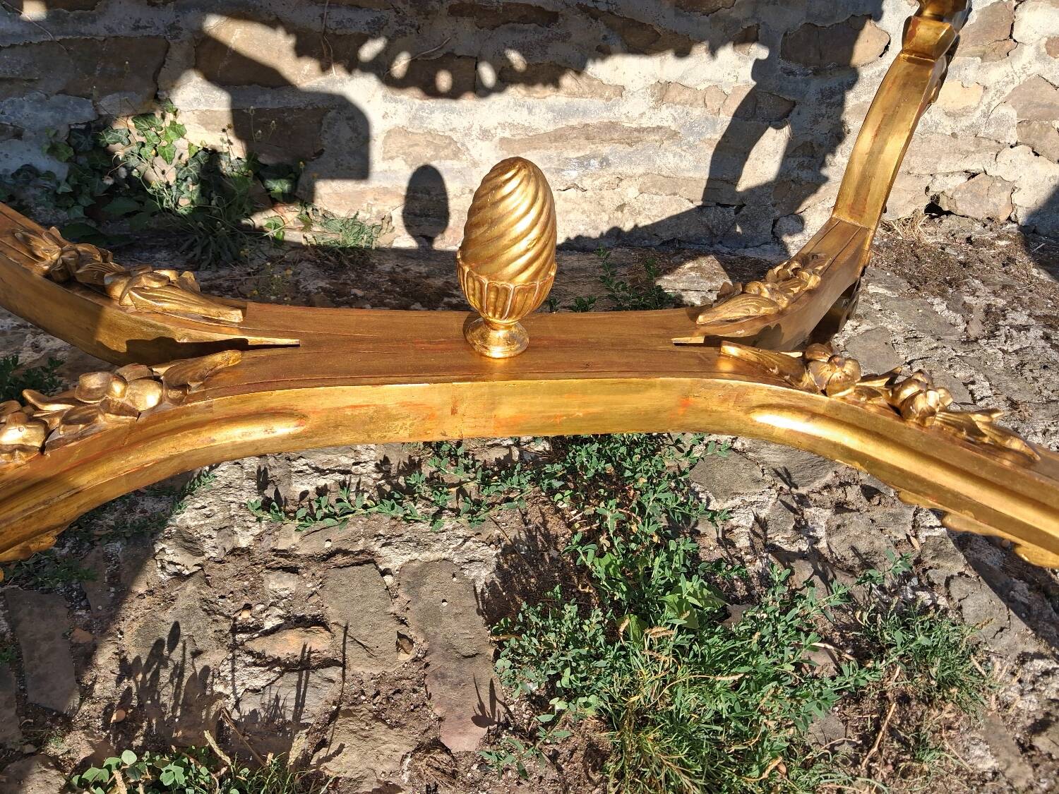 19th century gilded wood center table