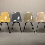 Charles & Ray Eames DSX Fiberglass Side Chairs multicolor set for Herman Mi
