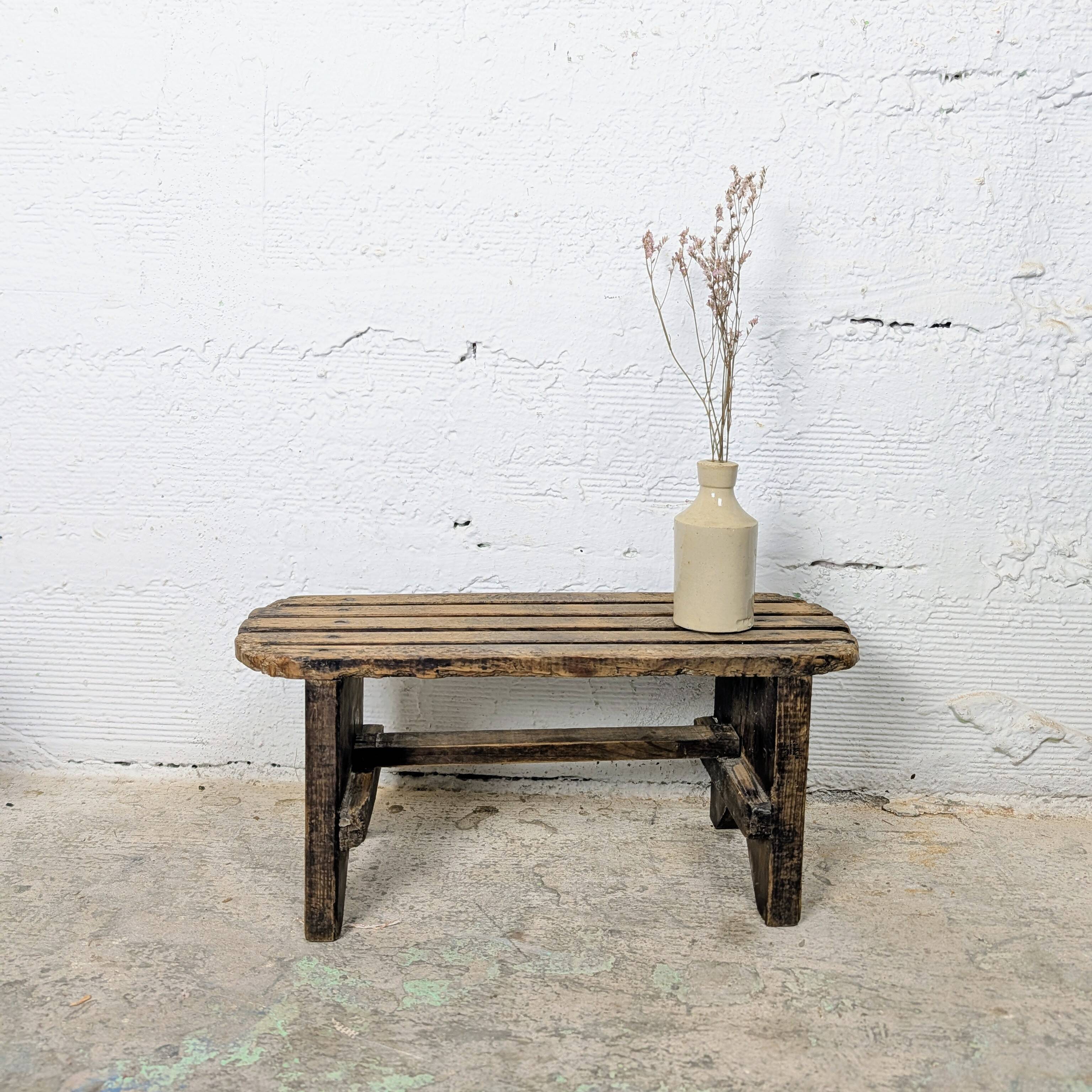 Antique slatted footrest
