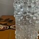 Vintage cylindrical vase with raised dots in molded glass