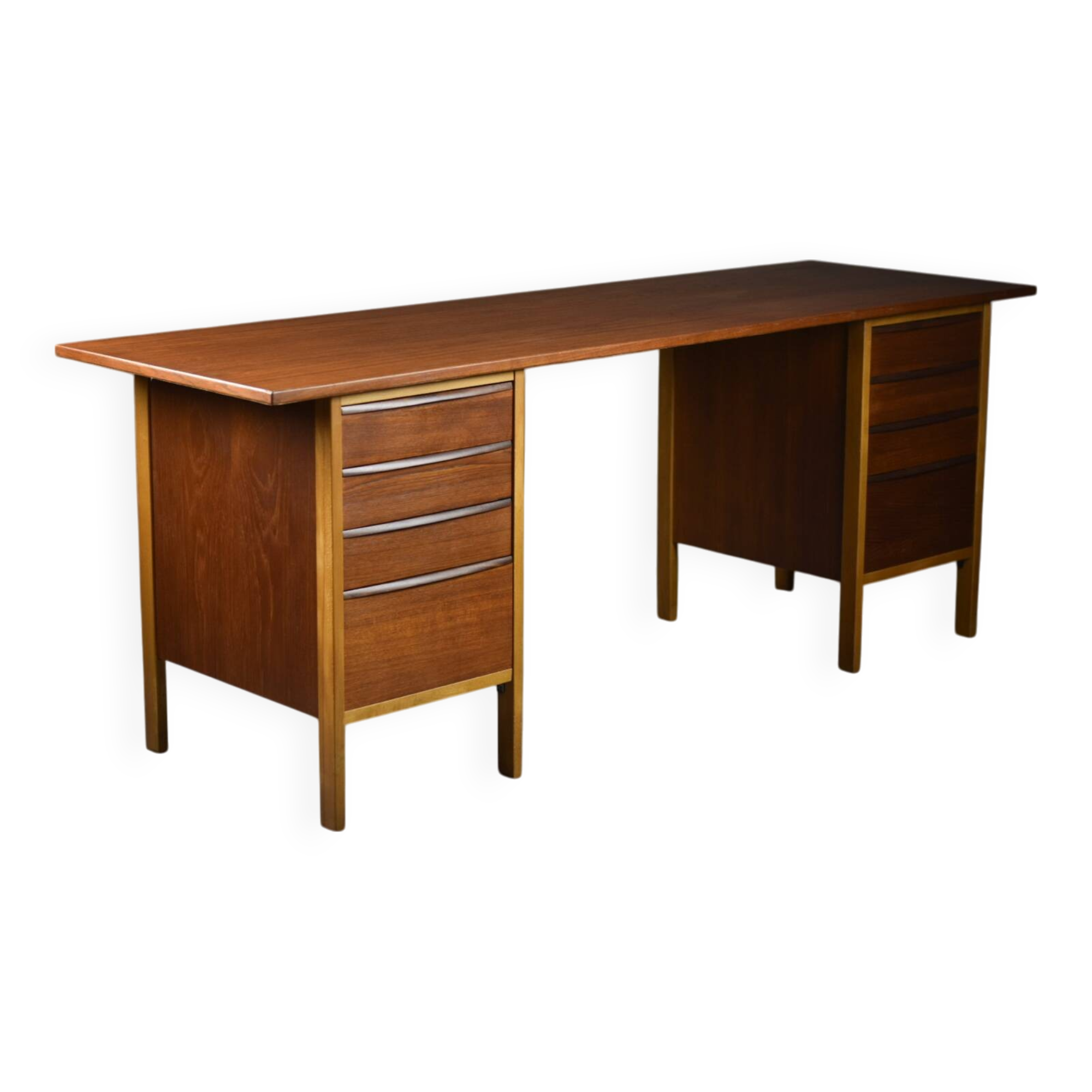 Bureau scandinave en teck et hêtre, années 1960
