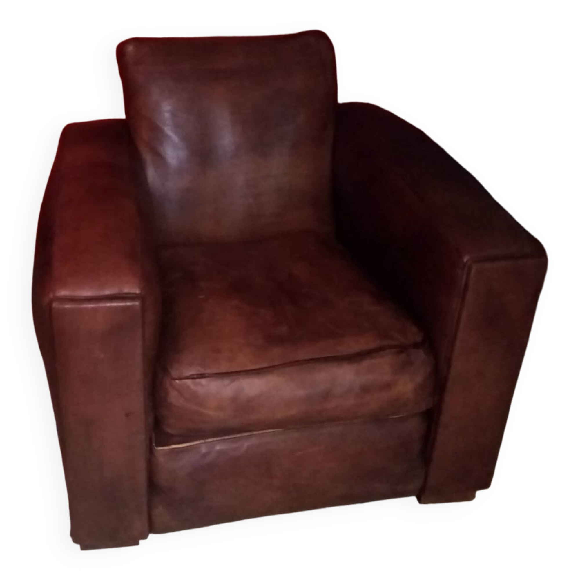 Square club armchair