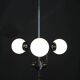 Czechoslovak Art Deco nickel chandelier with three opaline glass globes