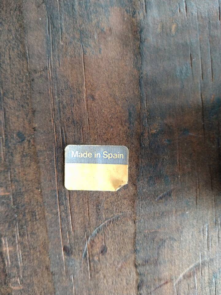 Vintage Spanish Wooden Chair and Stool from the 1970s