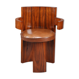 Art Deco armchair in Rosewood veneer from Rio