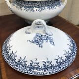 Soup pot in Sarreguemines earthenware model "Florine"
