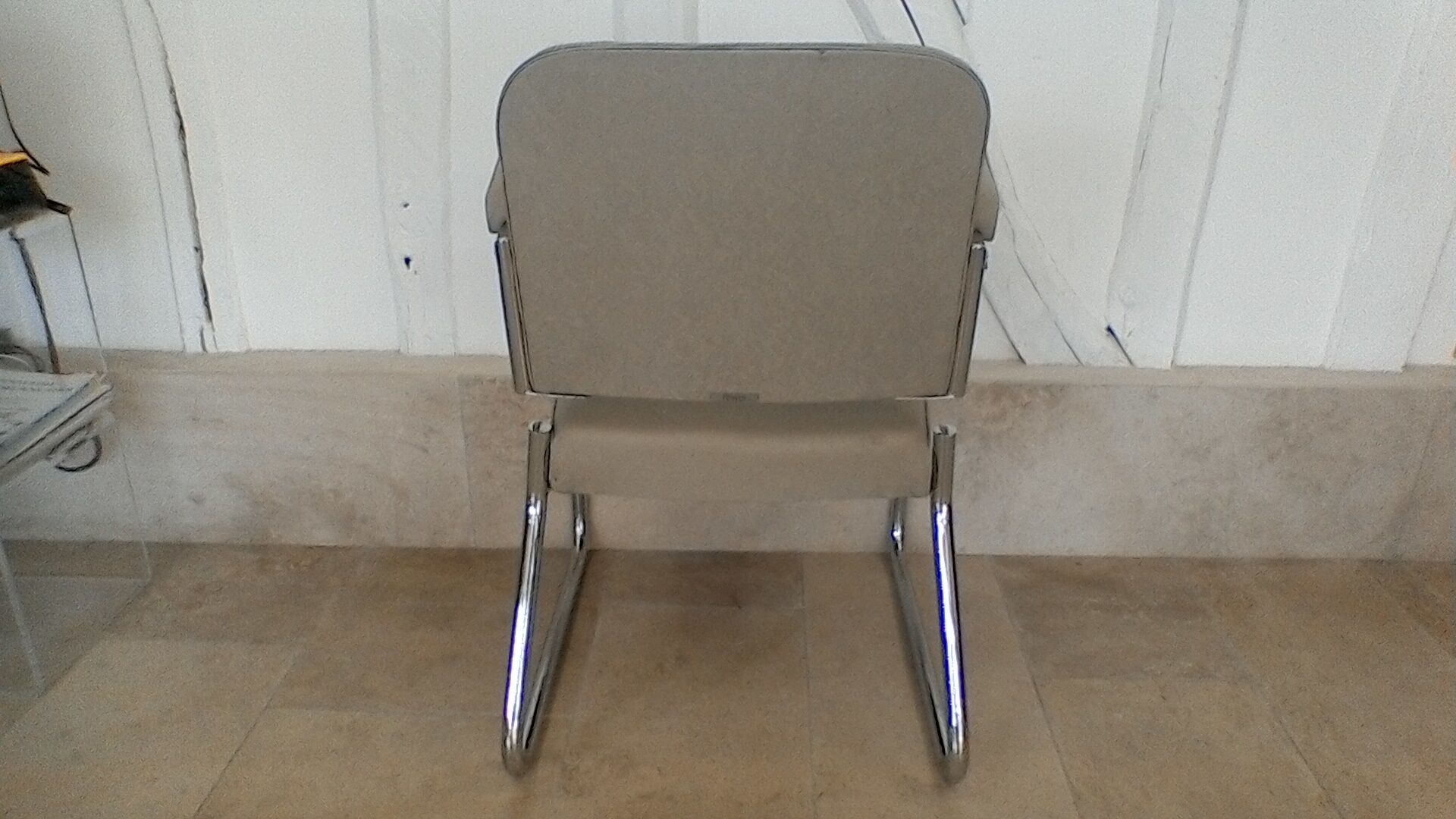 Fauteuil en skaï gris Ronéo