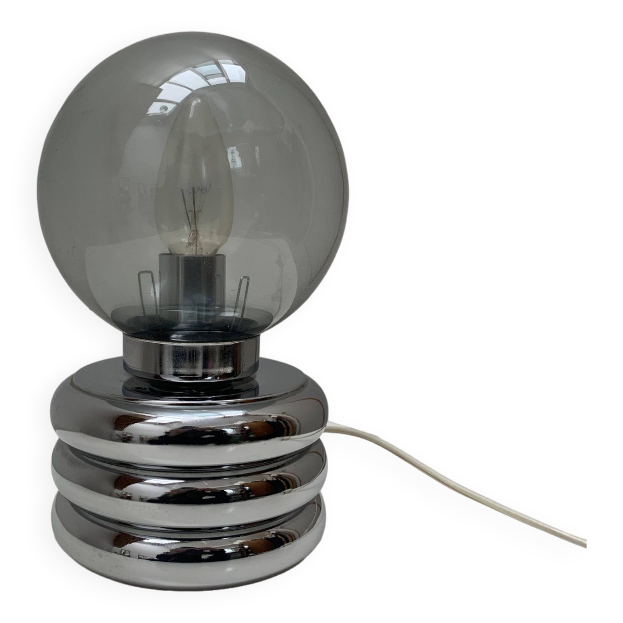 Chromed metal lamp, 1970s