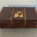 Old vintage wooden suitcase