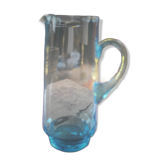 Pichet bleu – verre soufflé – années 70