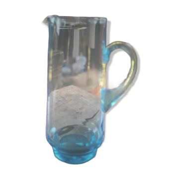 Blue pitcher – blown glass – 1970s