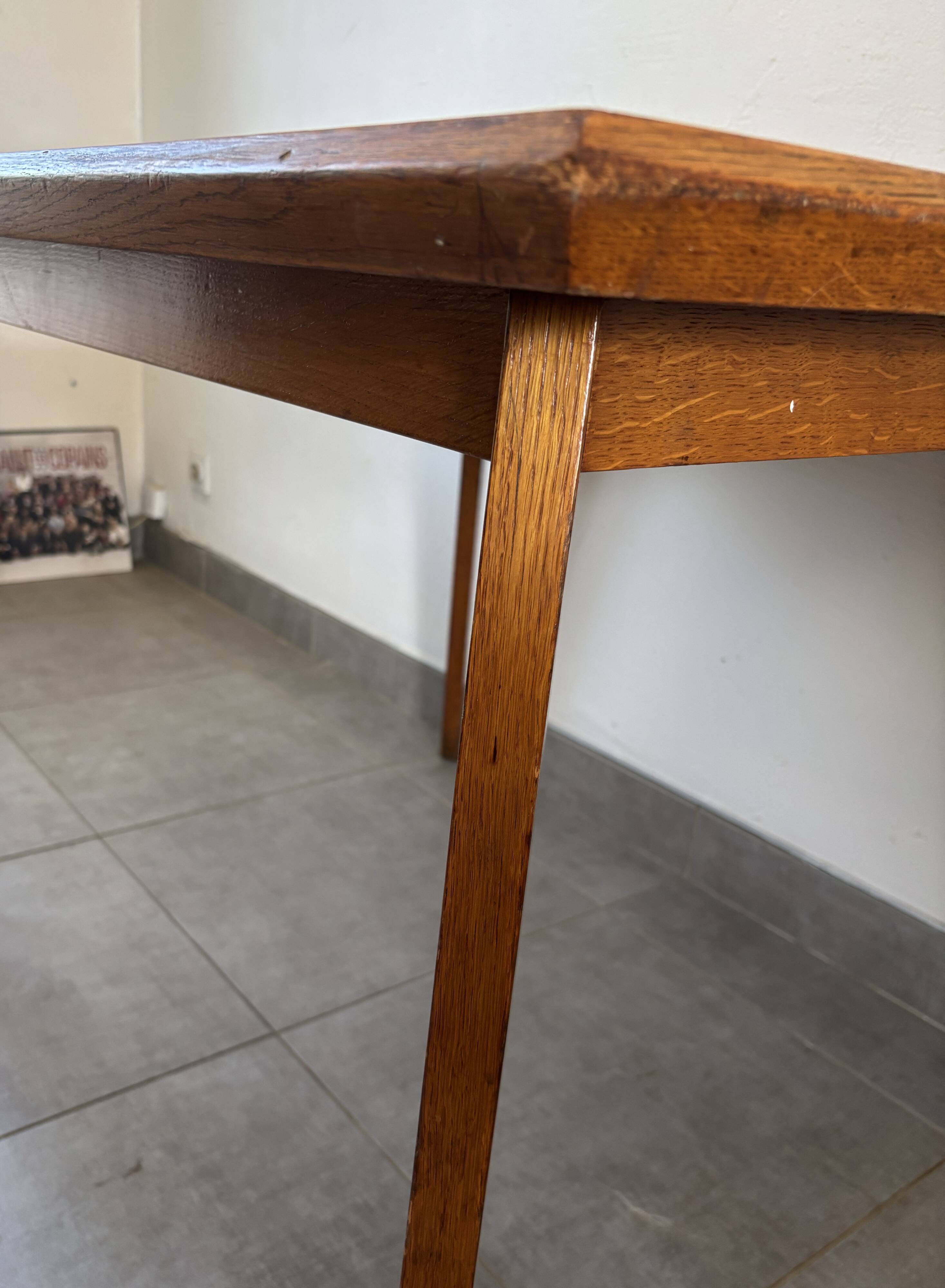 Vintage oak table from the 1950s.