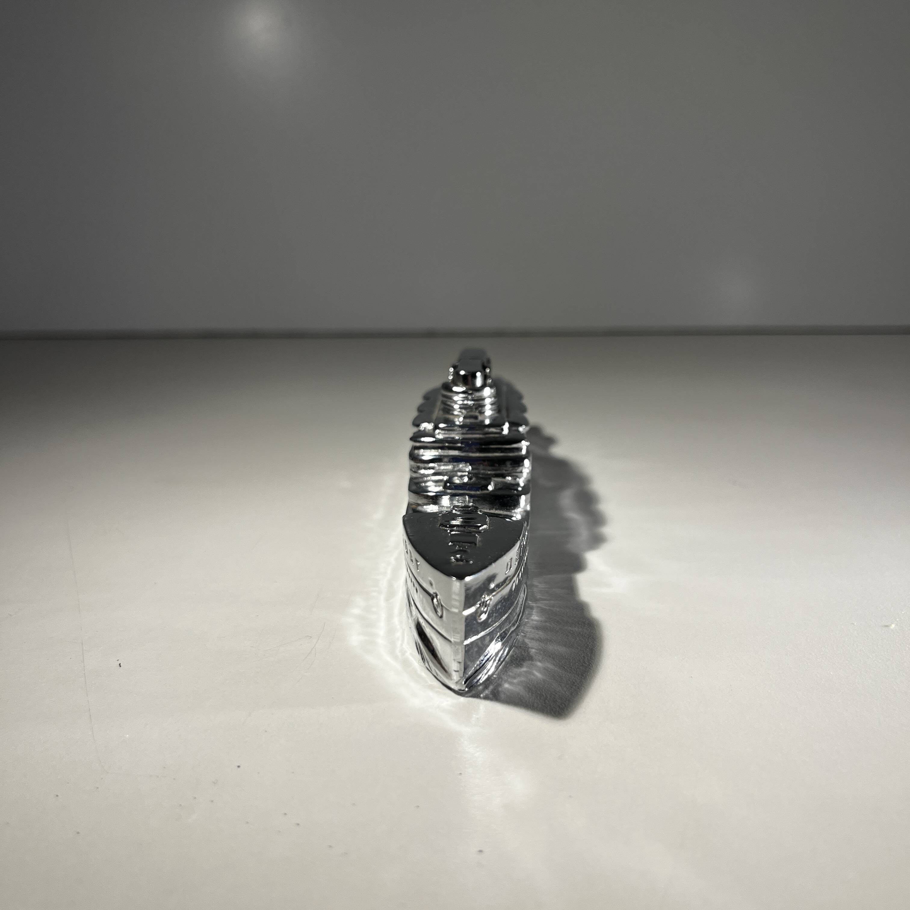 MTC Art Deco Table Lighter, Boat - Cruise Liner, Chrome Steel