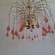 Lustre en cascade de grande taille en verre de Murano rose