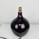 Purple ceramic ball lamp 55 cm from the 60s, silk lampshade