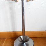Space Age chrome and wood coat rack 1970
