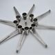 Design candle holder in silver metal, with 8 candles, modular spider