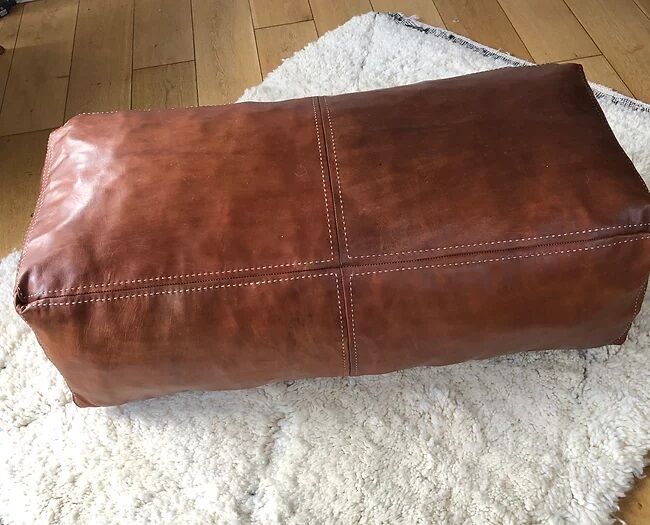 Brown leather floor cushion