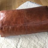 Coussin de sol en cuir marron