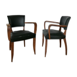 Pair of bridge armchairs green