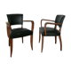 Paire de fauteuils bridge vert
