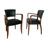 Pair of bridge armchairs green