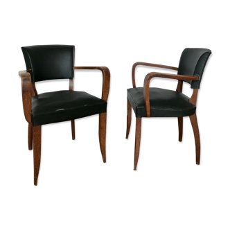 Paire de fauteuils bridge vert