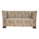 1950s, Danish 2-seater sofa, beige/ brown furniture fabric, oak wood.