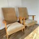 Pair of Manucere armchairs with vintage compass legs