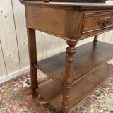 Console époque Napoléon III en noyer et marbre blanc