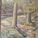 Painting on cardboard (Barbizon) Landscape