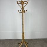 Vintage rattan parrot coat rack
