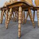 Set of 8 Vintage Tyrolean Heart Cutout Wooden Dining Chairs, Rustic Farmhou
