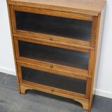 German Oak Bookcase with Folding Doors In Style of Globe Wernicke, ca 1930s