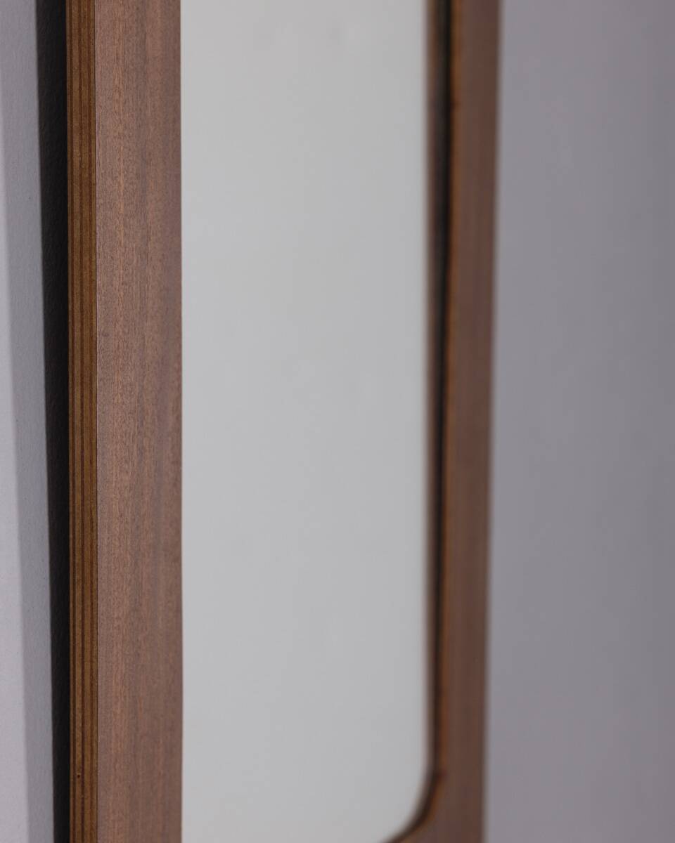 VINTAGE 1960S WALL MIRROR IN TEAK WITH DESIGN BY CAMPO E GRAFFI