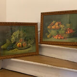 Pair of Still Life Fruit Paintings 1900