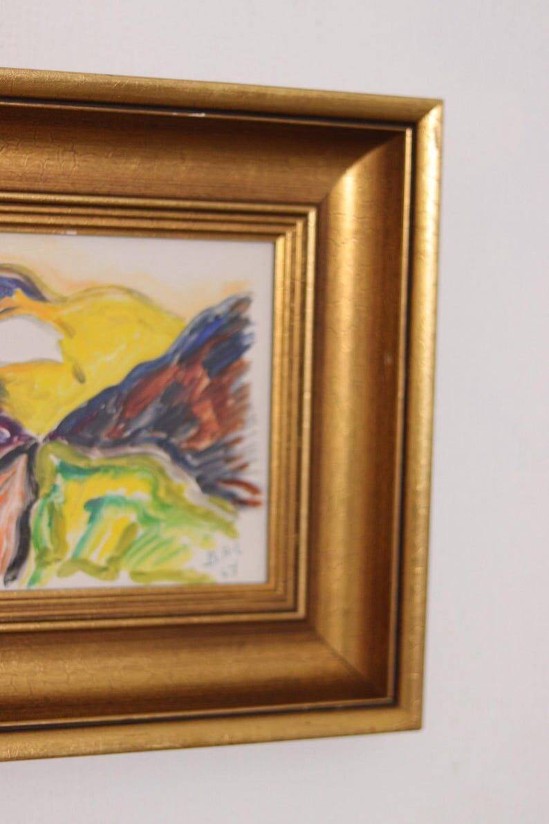 Swedish Oil on Panel “Abstract Landscape” by Bror Hvistendahl Vintage
