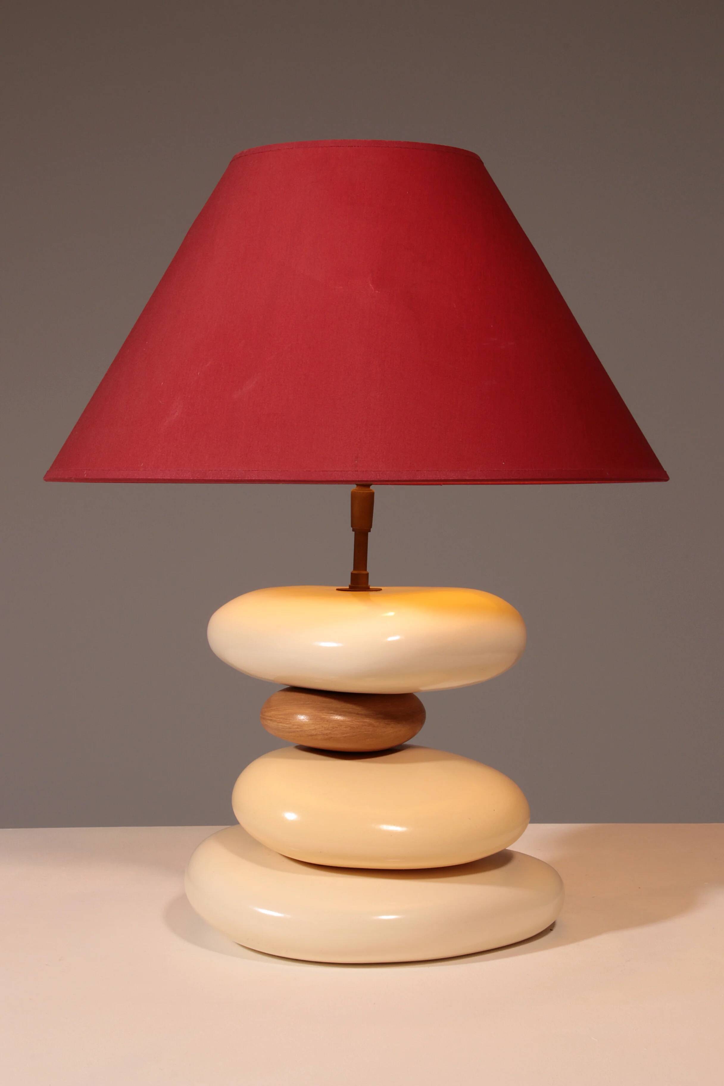 France pebble table lamp by François Chatain, 1980s