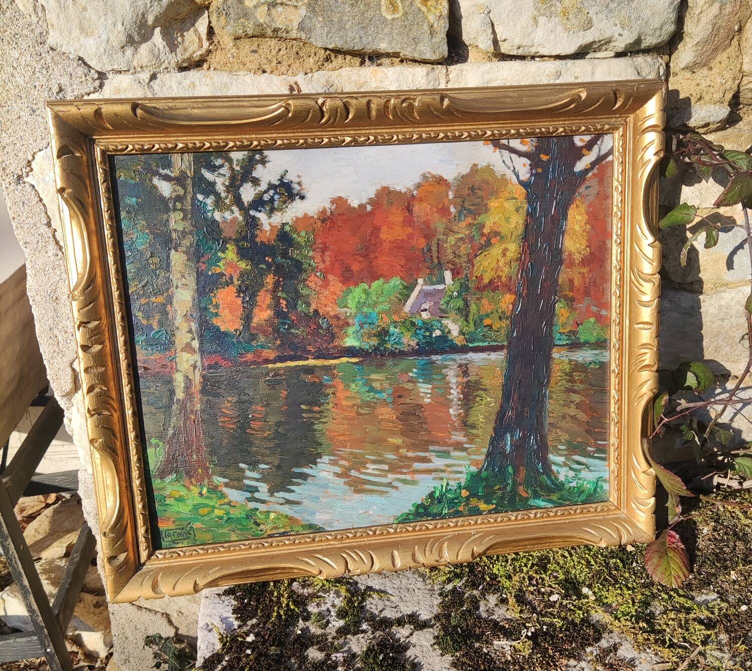 Oil painting on panel - signed Lucien Frennet - framed