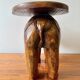Support de plante en bois vintage en forme d'éléphant