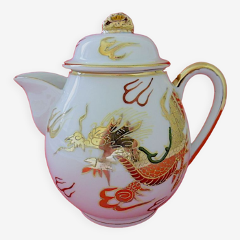 Japanese porcelain covered creamer decorated with a dragon