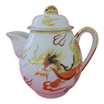 Japanese porcelain covered creamer decorated with a dragon