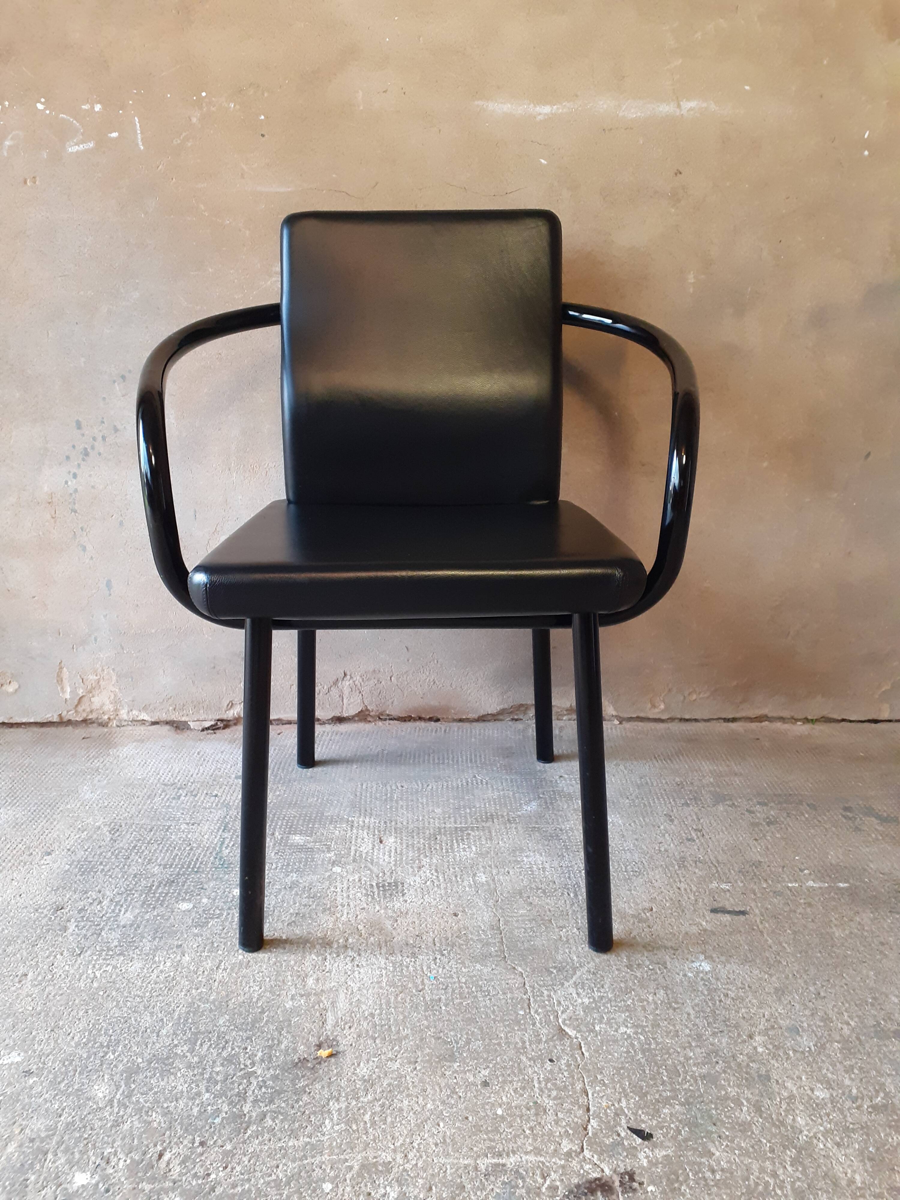 Mandarin leather armchair, Ettore Sottsass design for Knoll