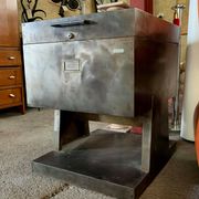 Industrial design rare furniture binder Val-Rex in brushed steel around 1940