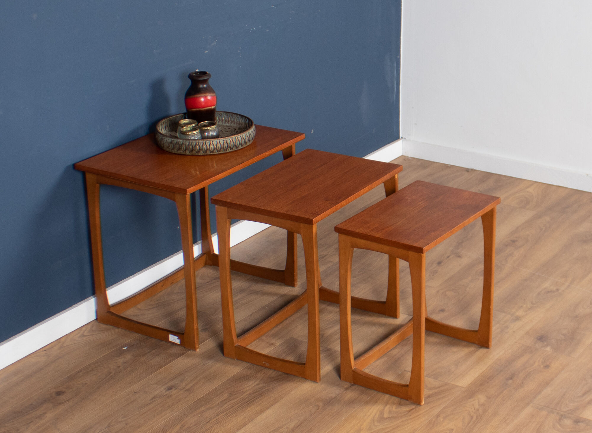 Retro teak 1960s mid century nest of tables coffee tables