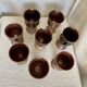 Service de 8 verres grès pyrite vintage 1960 d'Albert THIRY (Vallauris)