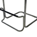 Tabouret de bar vintage en cuir noir et chrome, Italie